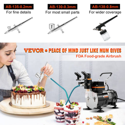 Airbrush Kit Dual-action Airbrush Compressor Art Nail Tattoo Makeup Model.