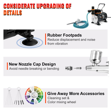 Airbrush Kit Dual-action Airbrush Compressor Art Nail Tattoo Makeup Model.