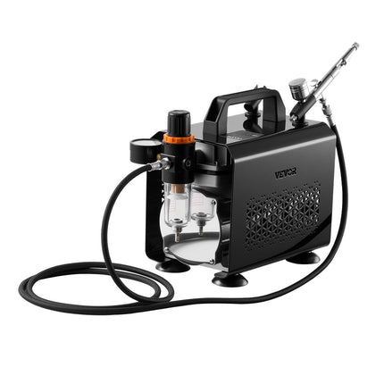 Airbrush Kit Air Brush Kit 1/6 HP Air Compressor 1 Airbrush 3 Tips Paint.