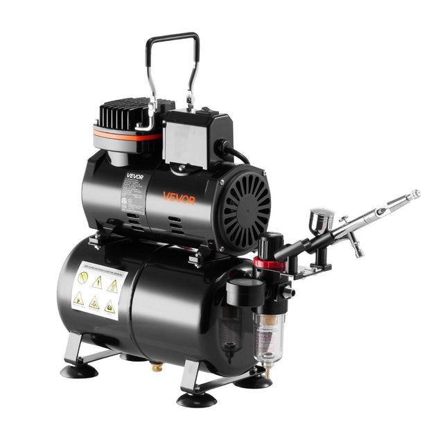 Airbrush Kit Air Brush Kit 1/6 HP Air Compressor Tank 1 Airbrush 3 Tips.