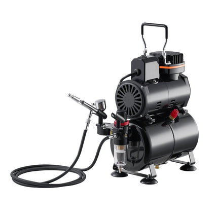 Airbrush Kit Air Brush Kit 1/6 HP Air Compressor Tank 1 Airbrush 3 Tips.