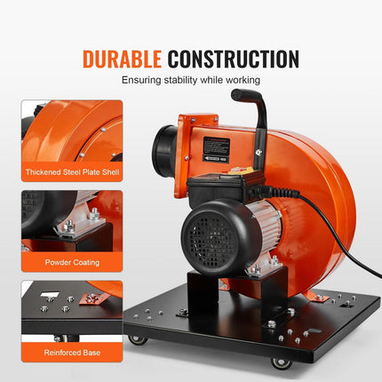 Dust Collector, 1HP 460 CFM Air Flow, Rolling Dust Collector with 80L Large Dust Collection Bag, 2.5 Micron Bag Filtration, Industrial Workshop Mobile Wood Dust Container with Handle and Wheels.