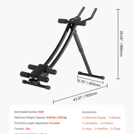 AB Workout Machine Equipment Home Gym Core Abdominal Trainers Adjustable.