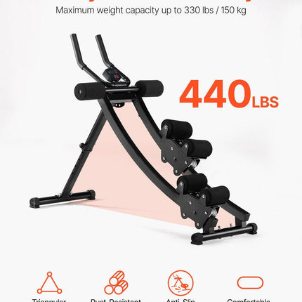 AB Workout Machine Equipment Home Gym Core Abdominal Trainers Dual-track.