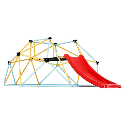 Climbing Dome, 8FT Geometric Dome Climber with Slide, for Kids 3 to 9 Years Old, Jungle Gym Supports 600LBS and Easy Assembly, with Climbing Grip, Outdoor and Indoor Play Equipment for Kids.