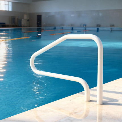 Pool Rail, 122 x 81.3 cm Pool Handrail, 100kg Load Capacity Heavy Duty Stainless Steel Swimming Handrail, Seamless Welding, Recessed or Base Mount, for Poolside, Water Parks, Spa Centers.