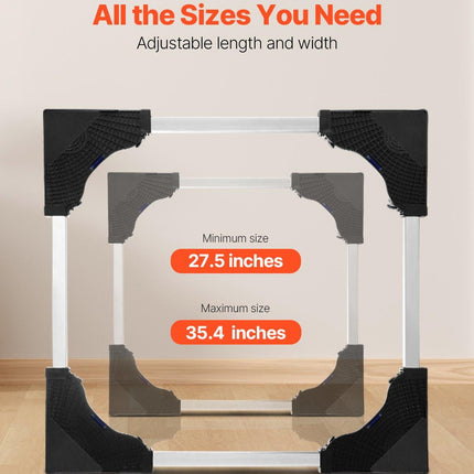 Fridge Stand Mobile Base, 1100 lbs Load Capacity, Washing Machine Stand with 8 Locking Twin Wheels and 4 Brakes, 27.5 -35.4 Inches Adjustable Furniture Dolly for Washer, Refrigerator and Dryer.