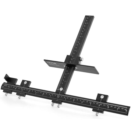 Cabinet Hardware Jig, Aluminum Alloy Cabinet Handle Jig with Center Punch, Adjustable Cabinet Hardware Template Tool, for Installation of Door Drawer Front Knobs Handles and Pulls.