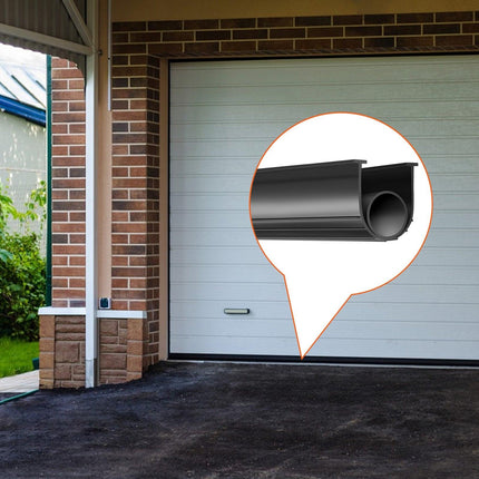 Garage Door Seals Bottom Rubber, U Shape +O Ring Combination Garage Door Bottom Weather Seal, 20ft Weatherproofing Garage Door Seal, 5/16 inch T-ends and 3 3/4 inch Width, for Doors, Black.