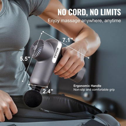 Massage Gun Deep Tissue, Percussion Muscle Massager for Athletes - with 5 Speed Levels & 6 Massage Heads, 7.4V 2500mAh Batteries, Handheld Electric Massage Gun for Pain Relief, Muscle Relaxation.