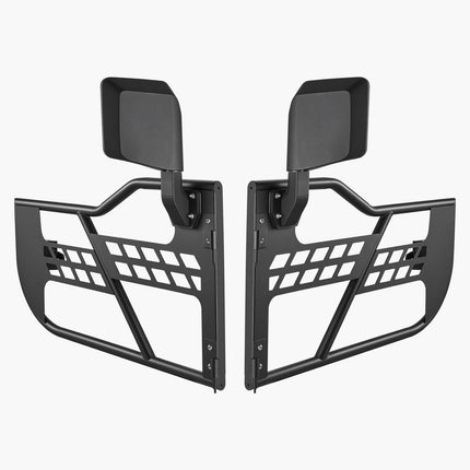 Jeep Tube Doors, 2-Door, Hunting Style Jeep Tubular Door with Heavy-Duty Hinges & OE Latch, Jeep Doors with Rear View Mirrors, Fit for 2018-2024 Jeep Wrangler JL & 2020-2024 Jeep Gladiator JT.