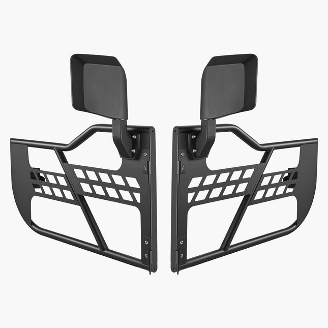 Jeep Tube Doors, 2-Door, Hunting Style Jeep Tubular Door with Heavy-Duty Hinges & OE Latch, Jeep Doors with Rear View Mirrors, Fit for 2018-2024 Jeep Wrangler JL & 2020-2024 Jeep Gladiator JT.