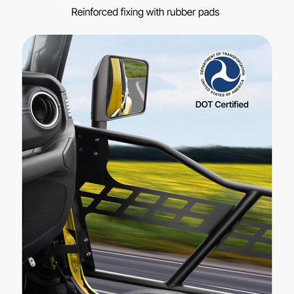 Jeep Tube Doors, 2-Door, Hunting Style Jeep Tubular Door with Heavy-Duty Hinges & OE Latch, Jeep Doors with Rear View Mirrors, Fit for 2018-2024 Jeep Wrangler JL & 2020-2024 Jeep Gladiator JT.