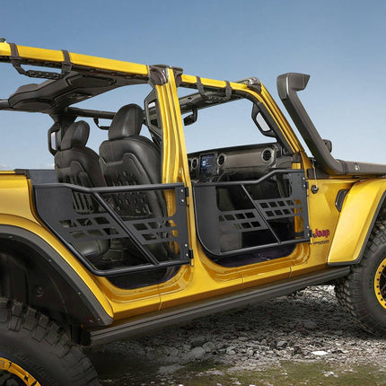 Jeep Tube Doors, 4-Door, Hunting Style Jeep Tubular Door with Heavy-Duty Hinges & OE Latch, Jeep Doors with Rubber Pads & Toughened Steel Tube, Fit for 2007-2018 Jeep Wrangler JK.