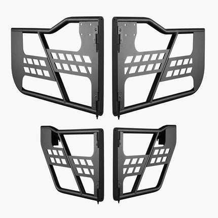 Jeep Tube Doors, 4-Door, Hunting Style Jeep Tubular Door with Heavy-Duty Hinges & OE Latch, Jeep Doors with Rubber Pads & Toughened Steel Tube, Fit for 2007-2018 Jeep Wrangler JK.