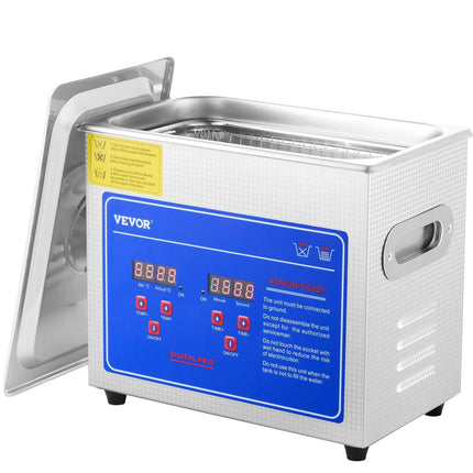 Ultrasonic Cleaner Machine 3L Stainless Steel Ultrasonic Cleaning Machine Digital Heater Timer Jewelry Cleaning for Commercial Personal Home Use (3L).