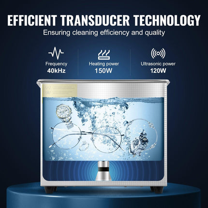 Ultrasonic Cleaner Machine 3L Stainless Steel Ultrasonic Cleaning Machine Digital Heater Timer Jewelry Cleaning for Commercial Personal Home Use (3L).