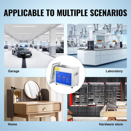 Ultrasonic Cleaner Machine 3L Stainless Steel Ultrasonic Cleaning Machine Digital Heater Timer Jewelry Cleaning for Commercial Personal Home Use (3L).