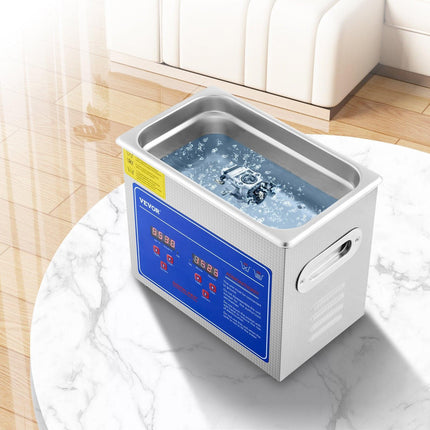 Ultrasonic Cleaner Machine 3L Stainless Steel Ultrasonic Cleaning Machine Digital Heater Timer Jewelry Cleaning for Commercial Personal Home Use (3L).