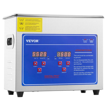 Ultrasonic Cleaner Machine 3L Stainless Steel Ultrasonic Cleaning Machine Digital Heater Timer Jewelry Cleaning for Commercial Personal Home Use (3L).