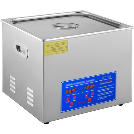 Powerful Stainless Steel 13.5-15 L Liters Ultrasonic Cleaner 360W Digital Heater Timer.