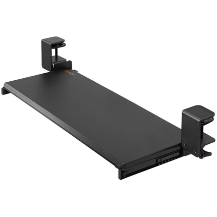 Clamp on Keyboard Tray Under Desk, Desk Keyboard Tray Slide out with Sturdy No-drill C Clamp Mount, Large 26.8 x 11 inch Slide-out Computer Drawer for Typing in Home, Office Work.