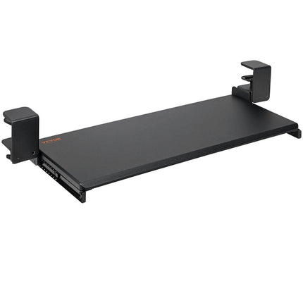 Clamp on Keyboard Tray Under Desk, Desk Keyboard Tray Slide out with Sturdy No-drill C Clamp Mount, Large 26.8 x 11 inch Slide-out Computer Drawer for Typing in Home, Office Work.
