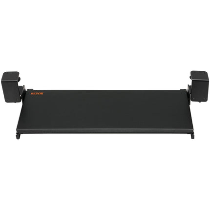 Clamp on Keyboard Tray Under Desk, Desk Keyboard Tray Slide out with Sturdy No-drill C Clamp Mount, Large 26.8 x 11 inch Slide-out Computer Drawer for Typing in Home, Office Work.