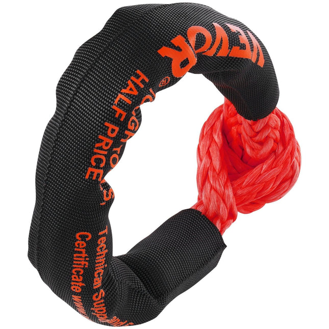 Synthetic Soft Shackle Rope, 2 Pack 12.7 x 558.8 mm 20 Ton Breaking Strength Recovery Tow Shackles with Extra 2 Sleeves and Storage Bag for UTV, ATV, Trucks, Jeep, Off-Road Vehicles Towing, Red.