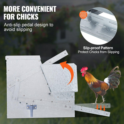 Automatic Chicken Feeder Galvanized Steel Poultry Feeder 25 lb 10 Chickens.