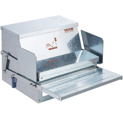 Automatic Chicken Feeder Galvanized Steel Poultry Feeder 25 lb 10 Chickens.