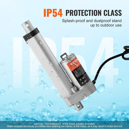 Linear Actuator 12V, 4 Inch High Load 330lbs/1500N Linear Actuator, 0.19"/s Linear Motion Actuator with Mounting Bracket and IP54 Protection.