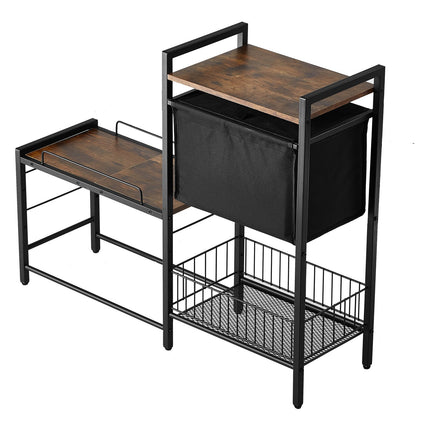 Pet Feeding Station with Storage Dog Food & Toy Organizer Raised Dog Bowls.