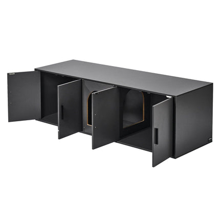 Cat Litter Box Enclosure Wooden Litter Box Furniture Hidden 57.9" Black.
