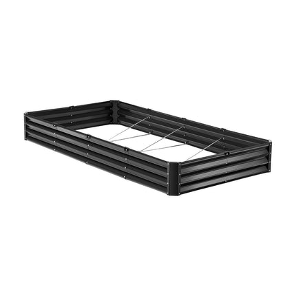 Metal Raised Garden Bed, 8 x 4 x 1 ft Outdoor Galvanized Planter Box, with Open Bottom, Large Planter Raised Bed for Gardening Vegetables, Flowers, Herbs, and Succulent Plants, Dark Gray.