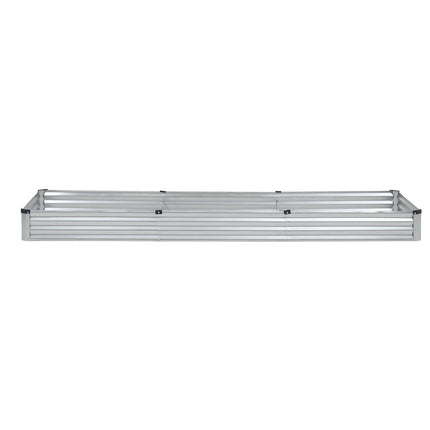Metal Raised Garden Bed, 12 x 4 x 1 ft Outdoor Galvanized Planter Box, with Open Bottom, Large Planter Raised Bed for Gardening Vegetables, Flowers, Herbs, and Succulent Plants, Silver.