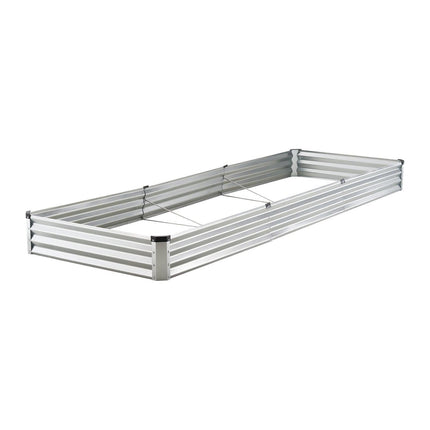 Metal Raised Garden Bed, 12 x 4 x 1 ft Outdoor Galvanized Planter Box, with Open Bottom, Large Planter Raised Bed for Gardening Vegetables, Flowers, Herbs, and Succulent Plants, Silver.