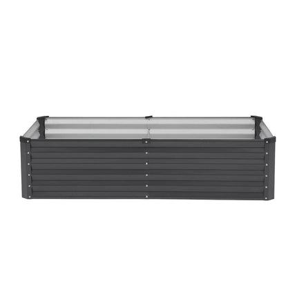 Metal Raised Garden Bed, 6 x 3 x 1.5 ft Outdoor Galvanized Planter Box, with Open Bottom, Large Planter Raised Bed for Gardening Vegetables, Flowers, Herbs, and Succulent Plants, Dark Gray.