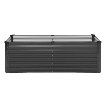 Metal Raised Garden Bed, 6 x 3 x 2 ft Outdoor Galvanized Planter Box, with Open Bottom, Large Planter Raised Bed for Gardening Vegetables, Flowers, Herbs, and Succulent Plants, Dark Gray.