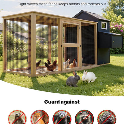 Hardware Cloth 61cm x 15.2m, 1/2 in 19 Gauge Galvanized Wire Mesh Roll, Weather-Resistant Vinyl Coated Chicken Wire Fencing, Heavy Duty Welded Garden Plant Fencing for Rabbit Cage Snake Fence.