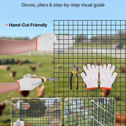Hardware Cloth 61cm x 15.2m, 1/2 in 19 Gauge Galvanized Wire Mesh Roll, Weather-Resistant Vinyl Coated Chicken Wire Fencing, Heavy Duty Welded Garden Plant Fencing for Rabbit Cage Snake Fence.