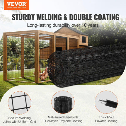 Hardware Cloth, 24'' x 50' Galvanized Wire Mesh Roll, 16 Gauge Chicken Wire Fence Roll, Vinyl Coating Metal Wire Mesh for Chicken Coop Barrier, Rabbit Snake Fences, Poultry Enclosures.