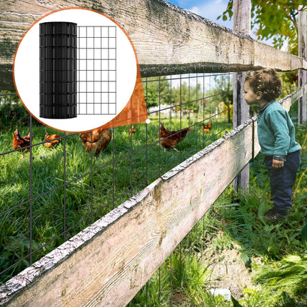 Hardware Cloth, 24'' x 50' Galvanized Wire Mesh Roll, 16 Gauge Chicken Wire Fence Roll, Vinyl Coating Metal Wire Mesh for Chicken Coop Barrier, Rabbit Snake Fences, Poultry Enclosures.