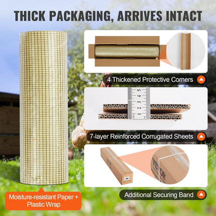 Hardware Cloth, 36'' x 100' Galvanized Wire Mesh Roll, 19 Gauge Chicken Wire Fence Roll, Vinyl Coating Metal Wire Mesh for Chicken Coop Barrier, Rabbit Snake Fences, Poultry Enclosures.