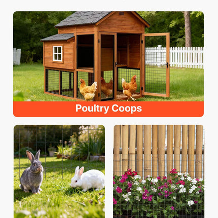 Hardware Cloth 91cm x 7.62m, 2 x 3 in Mesh 16 Gauge Galvanized Wire Mesh Roll, Weather-Resistant Vinyl Coated Chicken Wire Fencing, Heavy Duty Welded Garden Plant Fencing for Rabbit Cage Snake.