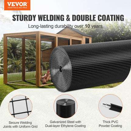 Hardware Cloth, 36'' x 50' Galvanized Wire Mesh Roll, 19 Gauge Chicken Wire Fence Roll, Vinyl Coating Metal Wire Mesh for Chicken Coop Barrier, Rabbit Snake Fences, Poultry Enclosures.