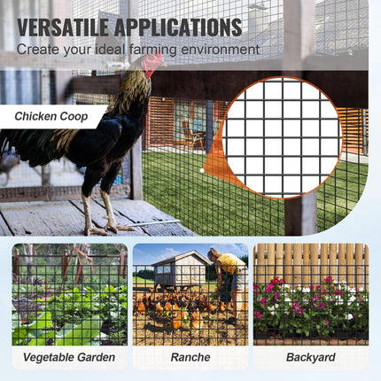 Hardware Cloth, 36'' x 50' Galvanized Wire Mesh Roll, 19 Gauge Chicken Wire Fence Roll, Vinyl Coating Metal Wire Mesh for Chicken Coop Barrier, Rabbit Snake Fences, Poultry Enclosures.