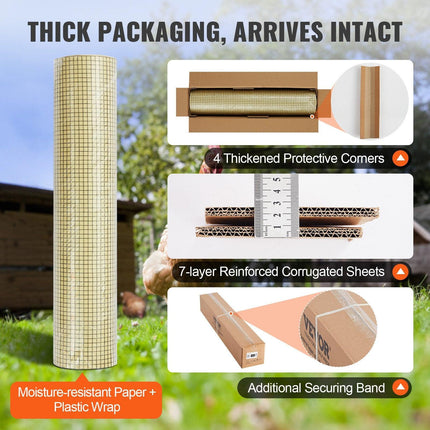 Hardware Cloth, 36'' x 50' Galvanized Wire Mesh Roll, 19 Gauge Chicken Wire Fence Roll, Vinyl Coating Metal Wire Mesh for Chicken Coop Barrier, Rabbit Snake Fences, Poultry Enclosures.