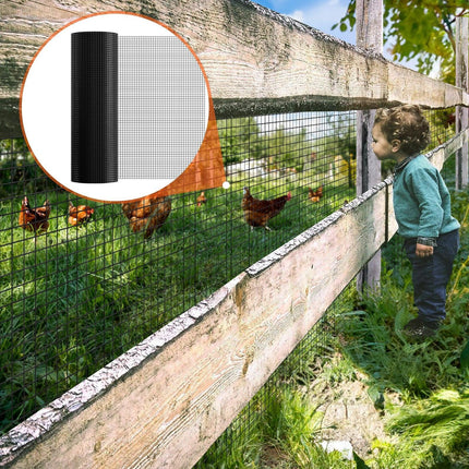 Hardware Cloth, 36'' x 50' Galvanized Wire Mesh Roll, 19 Gauge Chicken Wire Fence Roll, Vinyl Coating Metal Wire Mesh for Chicken Coop Barrier, Rabbit Snake Fences, Poultry Enclosures.