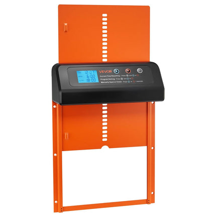 Automatic Chicken Coop Door, Battery Powered Chicken Coop Door with Timer & Manual Setting, Anti-Pinch Security, Durable Aluminum Alloy, Chick Run Gate Opener with Waterproof Sealing, Orange.